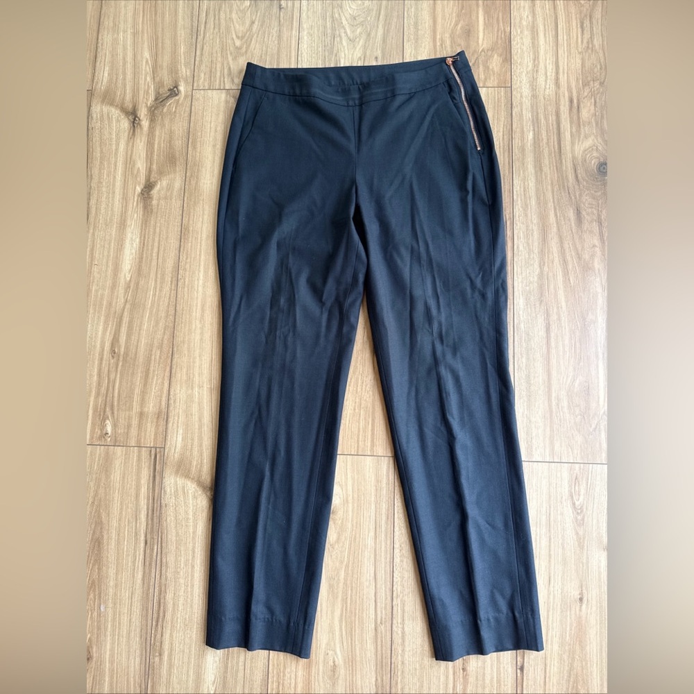 Kit and Ace Pants Womens 8 Black Straight Leg Career Cashmere Wool Stretch Blend